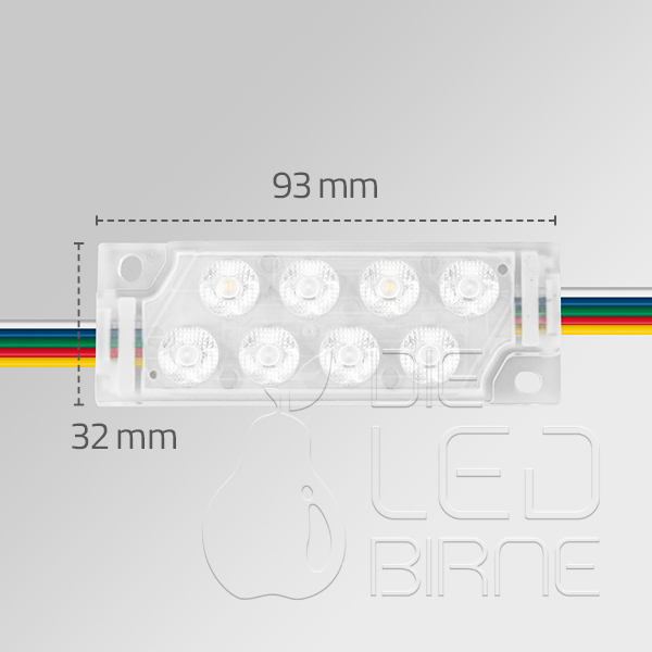 8er Flächen-LED, RGBW, 3 Watt - 24 Volt