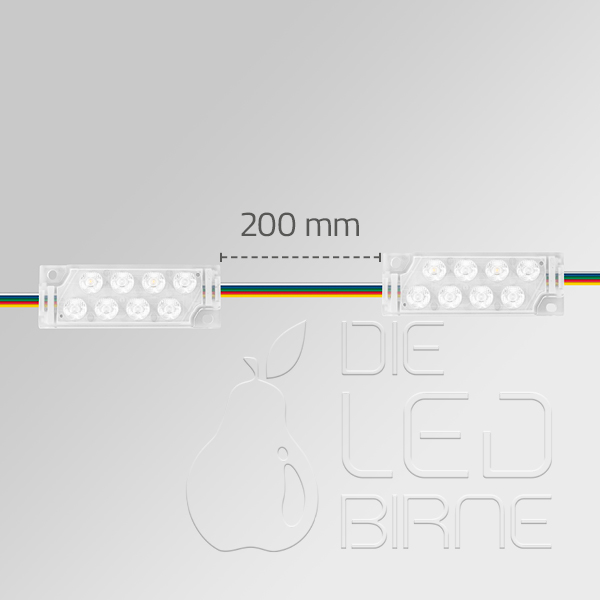 8er Flächen-LED, RGBW, 3 Watt - 24 Volt